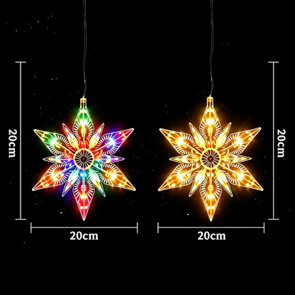 🎄 Cordless LED Christmas Window Hanging Lights with Warm Amber Glow ❄️