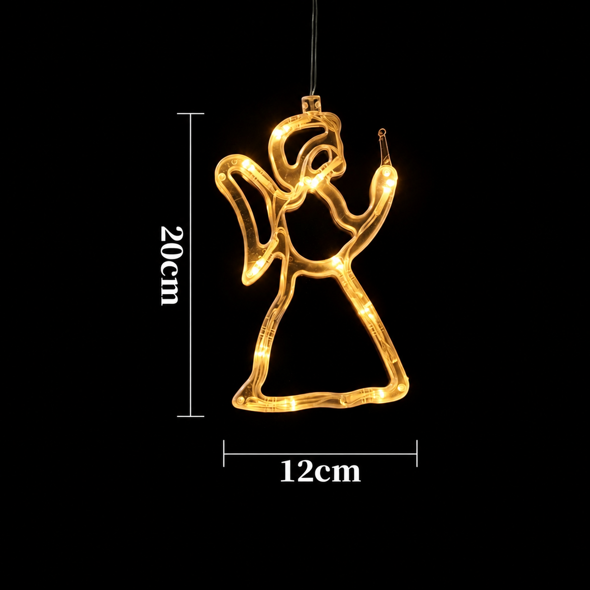 🎄 Cordless LED Christmas Window Hanging Lights with Warm Amber Glow ❄️