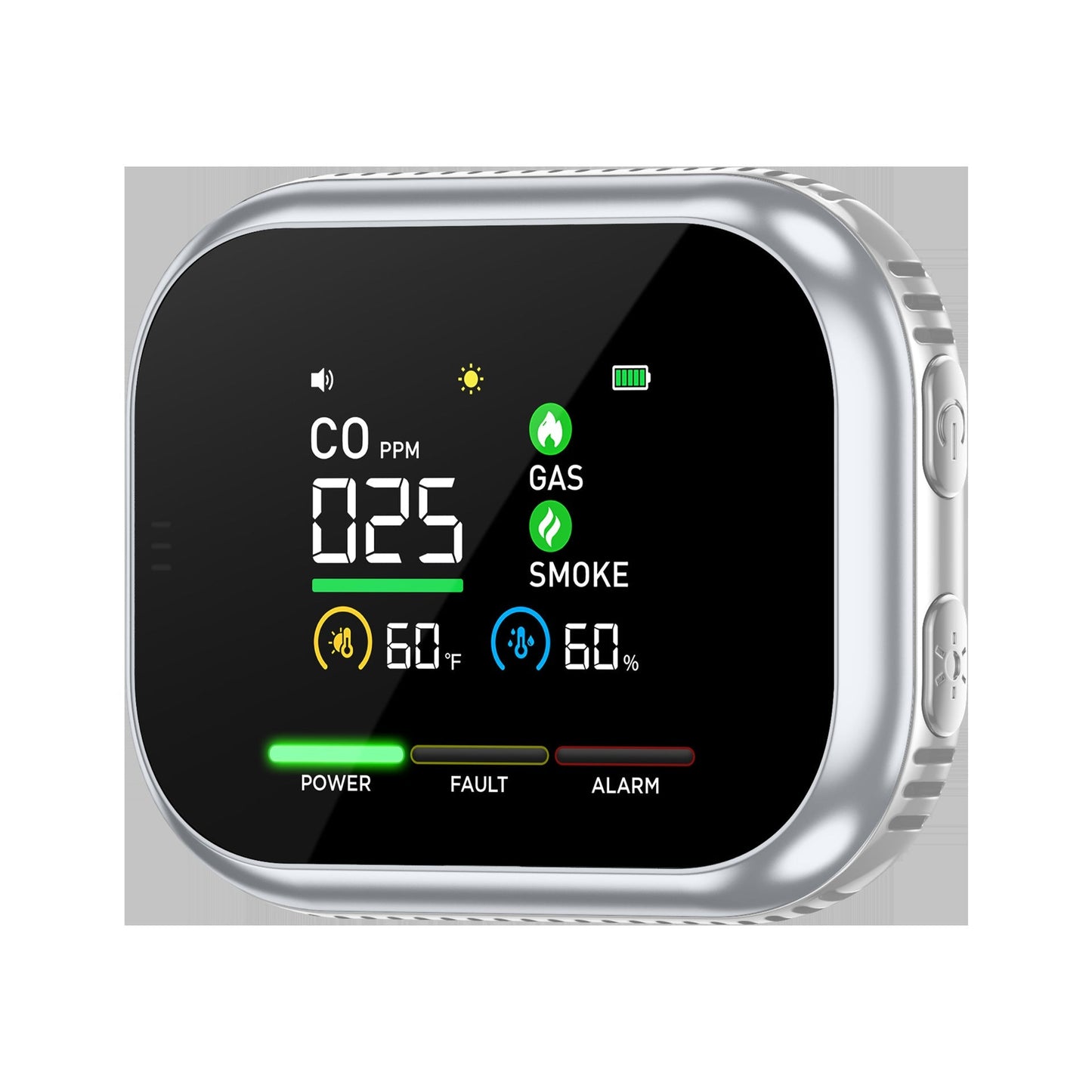 🛡️ Multi-Function Home Safety Detector – CO, Gas, Smoke, Temperature & Humidity Monitor