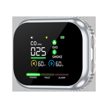 🛡️ Multi-Function Home Safety Detector – CO, Gas, Smoke, Temperature & Humidity Monitor