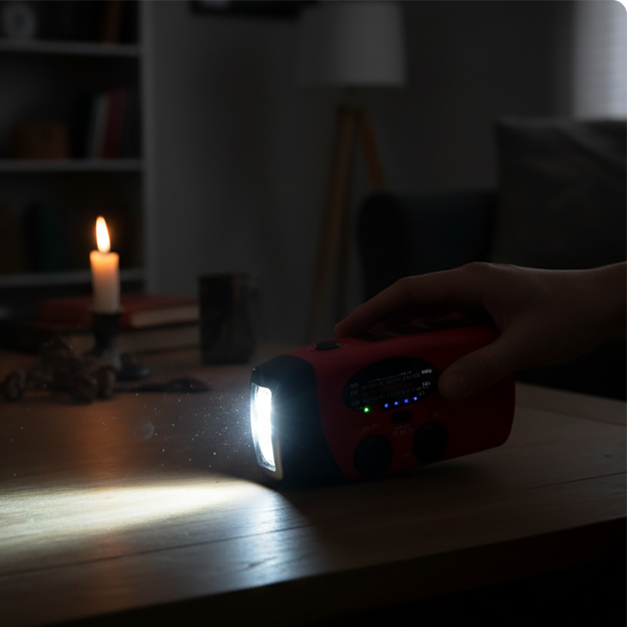 📻 Portable Solar Emergency Weather Radio - Hand Crank & Power Bank ⚡