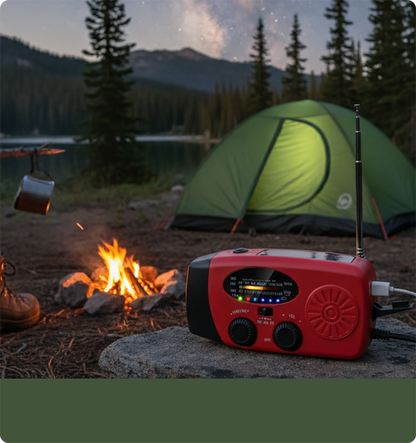 📻 Portable Solar Emergency Weather Radio - Hand Crank & Power Bank ⚡
