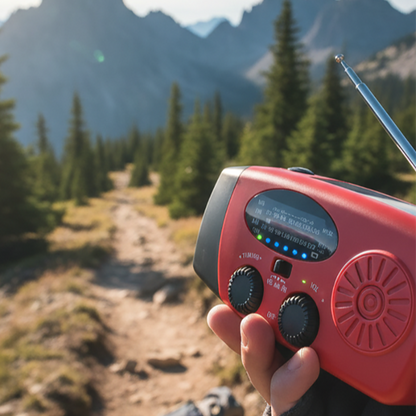 📻 Portable Solar Emergency Weather Radio - Hand Crank & Power Bank ⚡