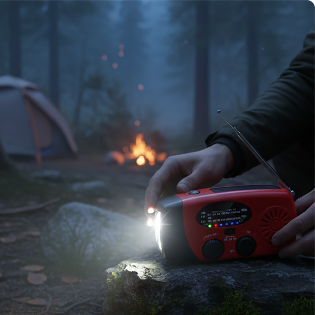 📻 Portable Solar Emergency Weather Radio - Hand Crank & Power Bank ⚡