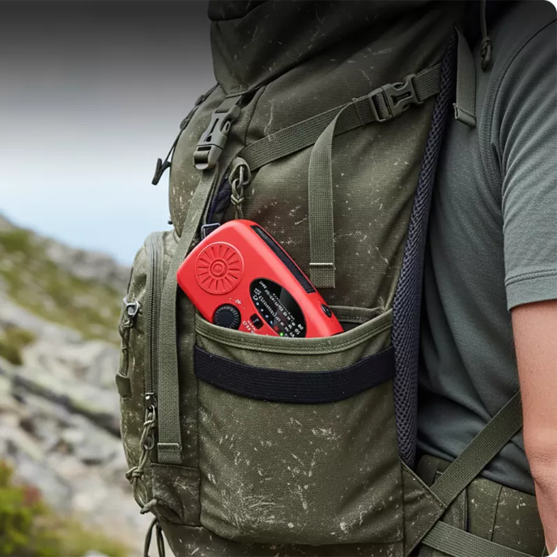 📻 Portable Solar Emergency Weather Radio - Hand Crank & Power Bank ⚡